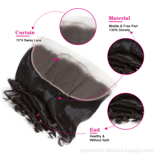 Free Sample Wholesale Price Real Unprocessed Raw Virgin Brazilian Hair Loose Wave Bundles with Frontal Closure in China
